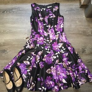 Dress Barn Flouncy Fit 'n Flare Dress (Size 8)